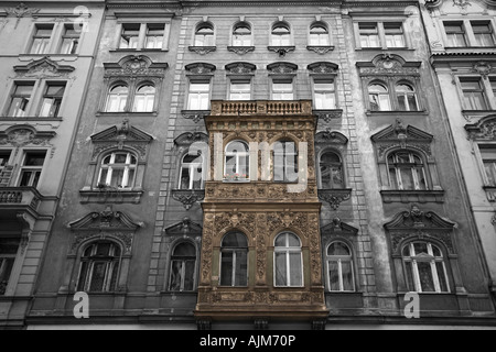 Détail de l'architecture, Prague, République Tchèque, Europe Banque D'Images