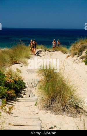 Dunes de sable de l'Ghournes (Moyen-Orient) plage de Mandraki, côte nord de l'île de Skiathos Grèce mer Egéé Mer Méditerranée Sporades Banque D'Images