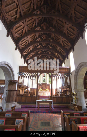 Eglise St Georges d'Oisans Shropshire Nef intérieure à l'Est Banque D'Images