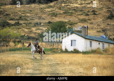 L'Estancia Nibepo Aike Gaucho sur près d'El Calafate, en Patagonie, Argentine Banque D'Images
