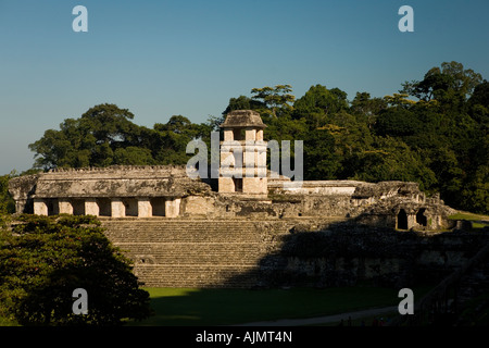El Palacio site Maya de Palenque Chiapas Mexique 2005 Province Banque D'Images