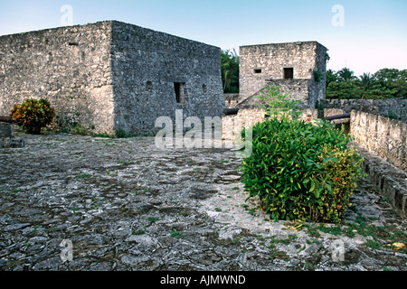 Le Fort San Felipe dans Bacalar près de Chetumal au Mexique péninsule du Yucantan. Banque D'Images