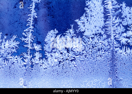Modèle de givre sur la fenêtre Détail Banque D'Images