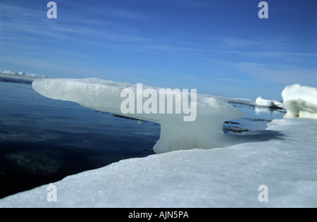 Les formations de la dérive des glaces au littoral de la mer Baltique à Paldiski Estonie Pakri Banque D'Images