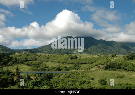 St Kitts Caraïbes Antilles Mt Liamuiga paysage pittoresque Banque D'Images