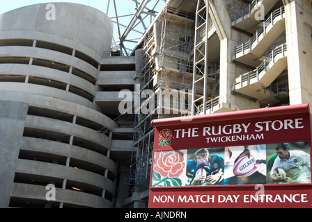 Inscrivez-vous pour le rugby store, un magasin au stade de rugby de Twickenham, iwickenham middlesex, Angleterre Banque D'Images