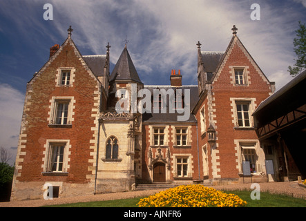 Le Château du Clos Lucé, l'architecture de la renaissance, château, manoir, maison, résidence, léonard de vinci, amboise, vallée de la Loire, France Banque D'Images