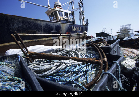 Bateau de pêche et d'Hastings, Angleterre Banque D'Images