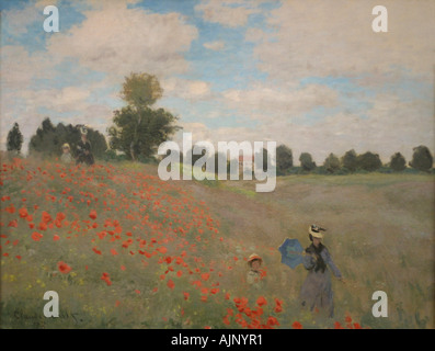 Peinture coquelicots, près d'Argenteuil, Claude Monet, 1873 Banque D'Images