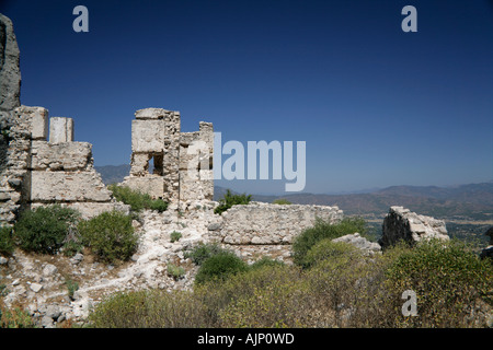 Tombeaux lyciens fethiye Turquie Tlos falaise Banque D'Images