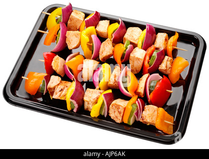 Brochettes de poulet et légumes DÉCOUPER Banque D'Images