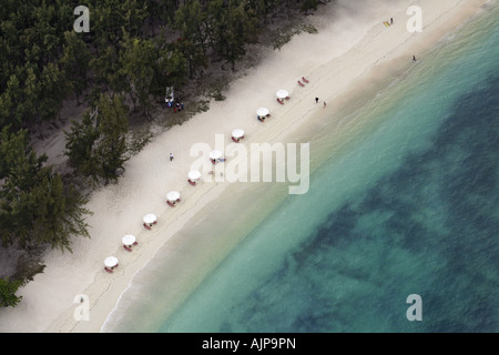 Vue aérienne de Long Beach à l'Ile Maurice Banque D'Images