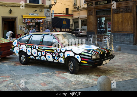 Tuning voiture dans 'En la Frontera' Art Festival, Zaragoza, Aragon, Espagne Banque D'Images