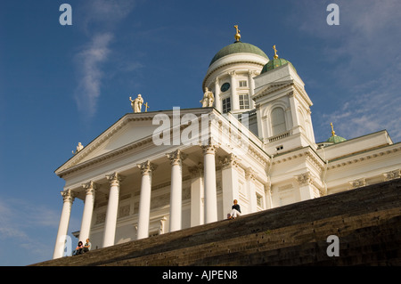 La Finlande, Helsinki. Tuomiokirkko. La Cathédrale (luthérienne) Banque D'Images