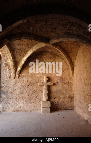 Cloître St Guilhem le Désert Abbaye Herault Languedoc France Banque D'Images