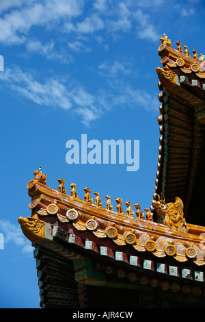 Détail d'un toit dans le Forbidden City Beijing Chine Banque D'Images