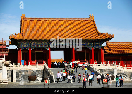 Les gens à la Forbidden City Beijing Chine Banque D'Images