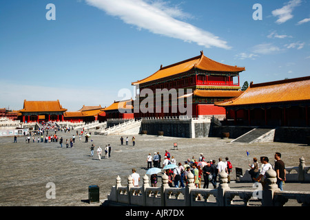 Les gens à la Forbidden City Beijing Chine Banque D'Images