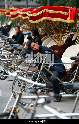 Les conducteurs de pousse-pousse Beijing Chine Banque D'Images