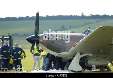 WW2 chasse Hurricane RAF crash landing site Banque D'Images