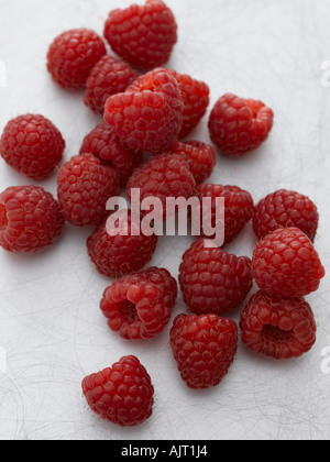 Framboises fraîches tourné avec numérique moyen format Hasselblad Banque D'Images