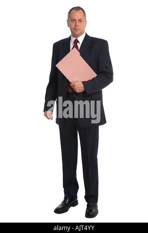 Confident businessman holding a porte-documents Banque D'Images