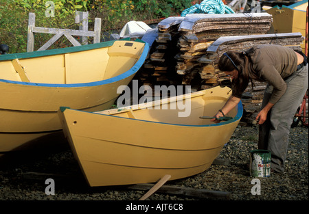 CANADA Nouvelle-écosse Lunenburg Bateau Dory Shop dame nouvelle finition Bateaux Dory Banque D'Images