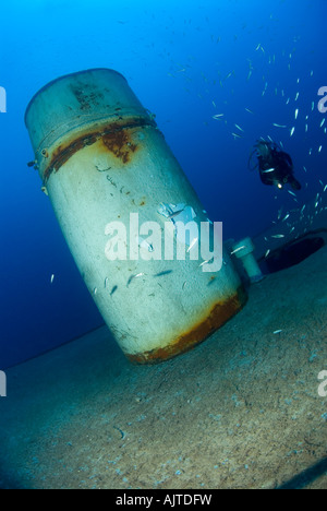 La plongée sur épave MV Cominoland Mer Méditerranée Gozo Banque D'Images