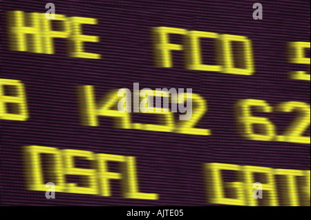 Les temps de vol de l'aéroport afficher Banque D'Images