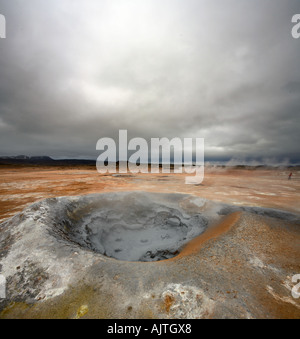 Zone géothermique, Hverarond, Myvatn, l'Islande Banque D'Images