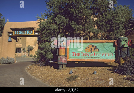 Inscrivez-vous à l'entrée de l'établissement Inn at Loreto, Santa Fe, New Mexico, USA Banque D'Images