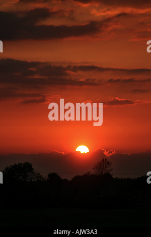 Coucher du soleil à Westmeath Irlande Banque D'Images