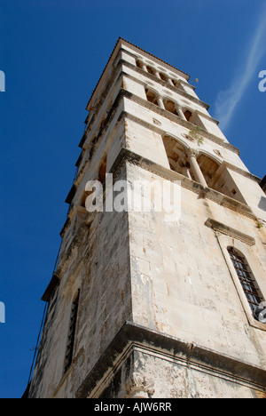 Clocher de la cathédrale St Stephen's l'île de Hvar Hvar Dalmatie Croatie Banque D'Images