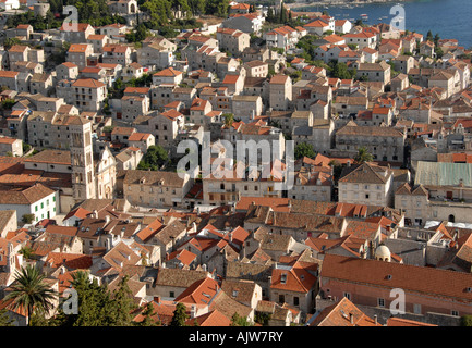 Vue aérienne de l'île de Hvar Hvar Dalmatie Croatie Banque D'Images