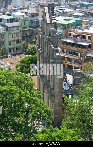 Macao les ruines de Sao Paulo Église Cathédrale St Paul Banque D'Images