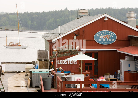 Holbrook s Wharf et homard auvent Cundy Harbor Maine Banque D'Images