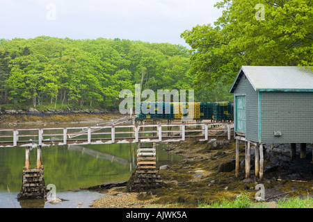 Une vue de Holbrook Wharf Cundy Harbor Maine Banque D'Images