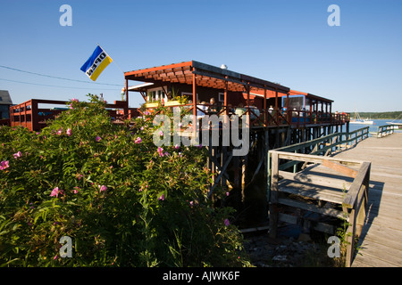 Holbrook s Wharf et homard auvent Cundy Harbor Maine Banque D'Images