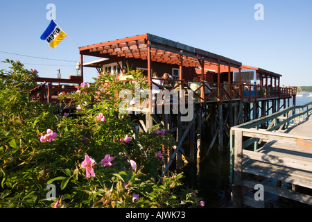 Holbrook s Wharf et homard auvent Cundy Harbor Maine Banque D'Images