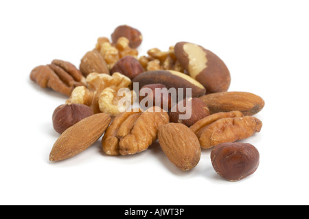 Sélection de noix de pécan et noix noisettes amandes brésils Banque D'Images