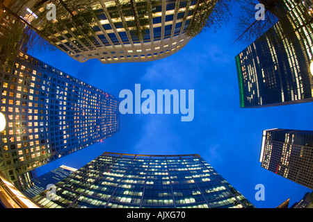 UK London Canary Wharf financial district édifices Banque D'Images