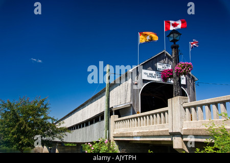 Pont couvert de Hartland, le plus long du monde, Hartland, NB, Canada Banque D'Images