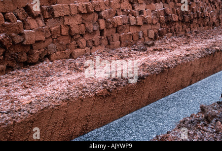 Des piles de la tourbe Torf / Torfsoden / Gestochener Banque D'Images