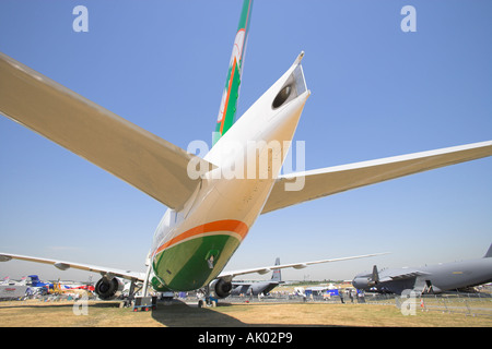 Vue arrière du Boeing 777-300 ER Banque D'Images