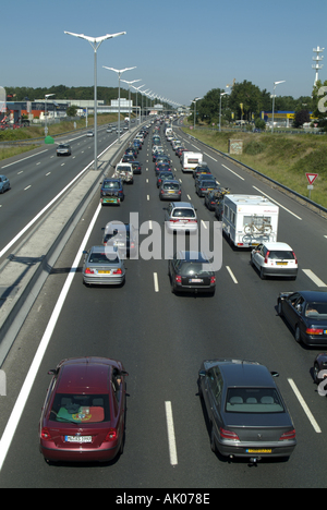 France Bordeaux Talence Heavy Embouteillage sur l'autoroute A69 sur une maison de vacances août Jour de départ Banque D'Images