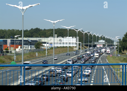 France Bordeaux Talence Heavy Embouteillage sur l'autoroute A69 sur une maison de vacances août Jour de départ Banque D'Images