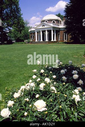 Une vue sur le parc et jardins de Monticello accueil de Thomas Jefferson troisième président des Etats-Unis Banque D'Images