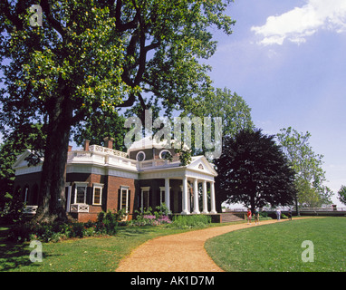 Une vue sur le parc et jardins de Monticello accueil de Thomas Jefferson troisième président des Etats-Unis Banque D'Images