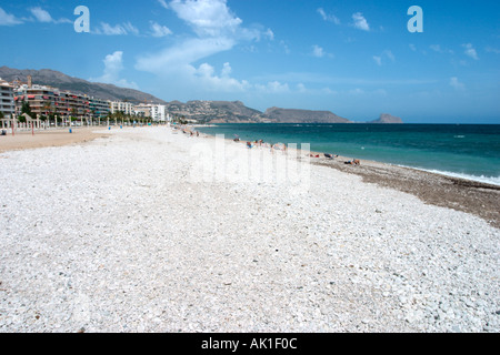 Plage à Altea, Costa Blanca, Espagne Banque D'Images