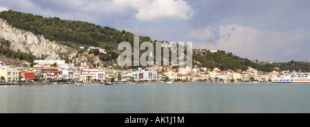 Le port de Zakynthos, Vue Panoramique, l'île de Zakynthos, Grèce. Banque D'Images